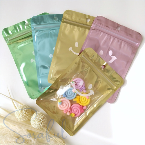 8枚】スマイル ジップロック ジッパーバッグ キャンディーバッグ