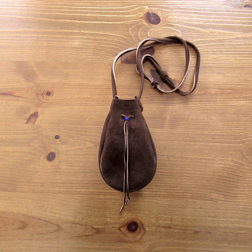 鹿革 巾着 レザーバッグ ポーチバッグ スマホケース サブバッグ ディア