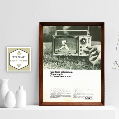 ソニー ポータブルテレビ 1960年代 アメリカ ヴィンテージ 広告 額付