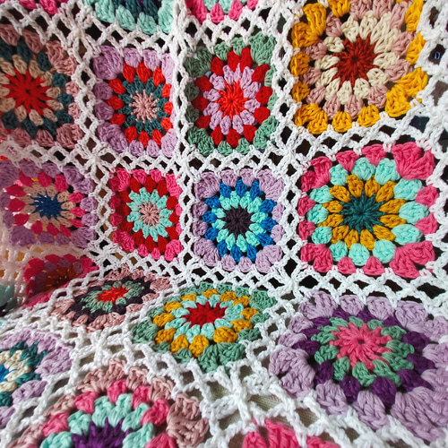 送料無料】ブランケット カラフル① マルチカバー グラニースクエア