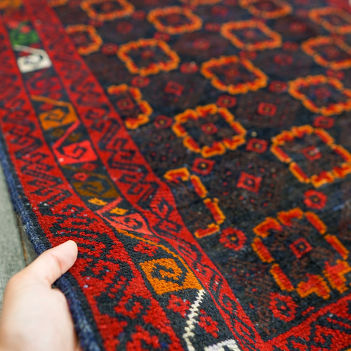 180×105cmトライバルラグ ヴィンテージラグ 手織り ペルシャ バルーチ