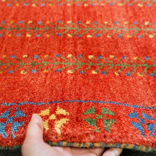 79×52cm 【ペルシャ絨毯 手織りギャッベ】アマレ族ギャッベ ギャベ