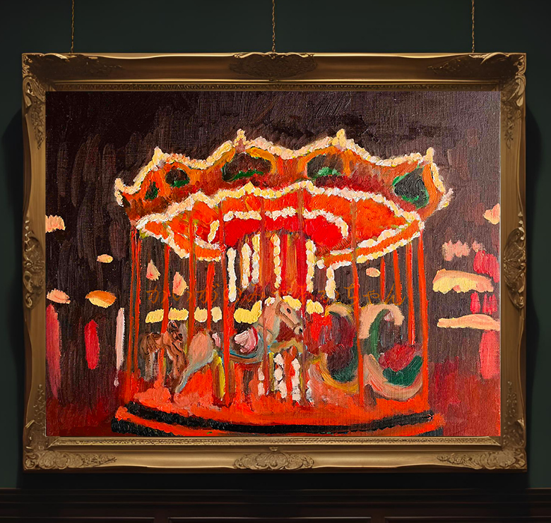 32×41㎝「着替え中のあかちゃん。」油彩・原画・F6