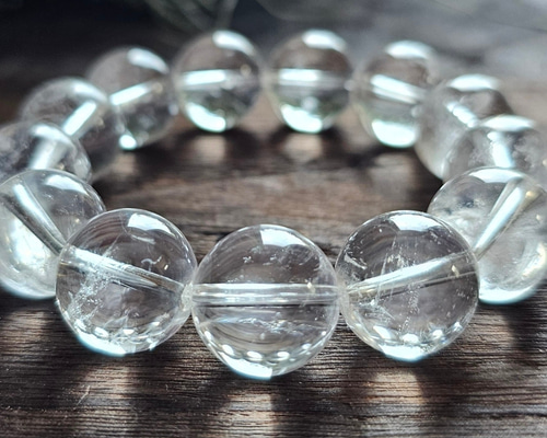 強力な浄化 16㎜ カンチェンジュンガ産 水晶ブレスレット 産地鑑別取得