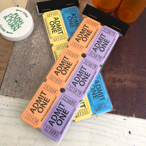 052・ADMIT ONE 《8色 240枚セット》 カラーチケット アメリカ