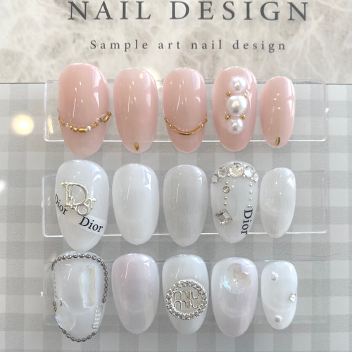 ネイルパーツ ブランドロゴ シルバーNO.7 ネイルチップ（つけ爪