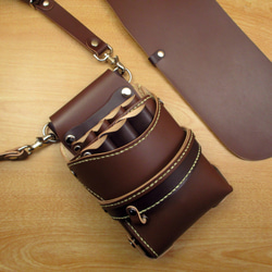 トリマー向き】 本革 8丁差し シザーケース (キャメル×ナチュラル