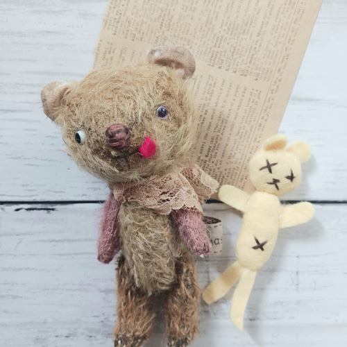 アンティーク風ボロくま テディベア ぬいぐるみ ぬいぐるみ ひぐま組