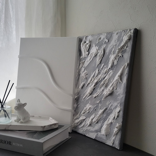 F4◇ニュアンス グレー モダン パネルアート テクスチャーアート