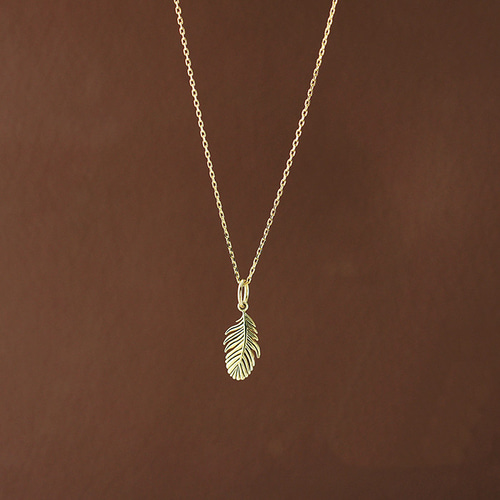 k18ゴールド ネックレス ペンダントトップ 羽根フェザーチャーム 18金