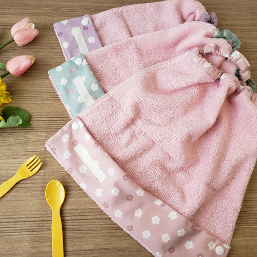 受注製作】 ポケット付き おりこうエプロン タオルエプロン 入園準備