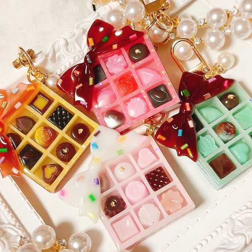 バレンタインチョコミント◇シャカシャカキーホルダー シェイカー