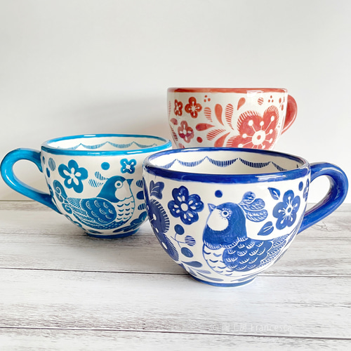 カフェオレカップ ～Jardín～ 002UB マグカップ 陶工房Francesca 通販