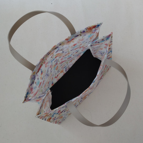 リバティ 〉ラミネート・ミニ紙袋型トートバッグ トートバッグ