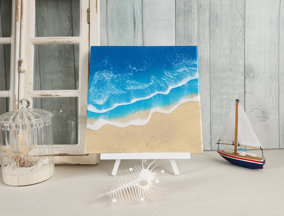 オーシャンブルーの海 天然砂を使用 煌めきのある美しいオーシャン