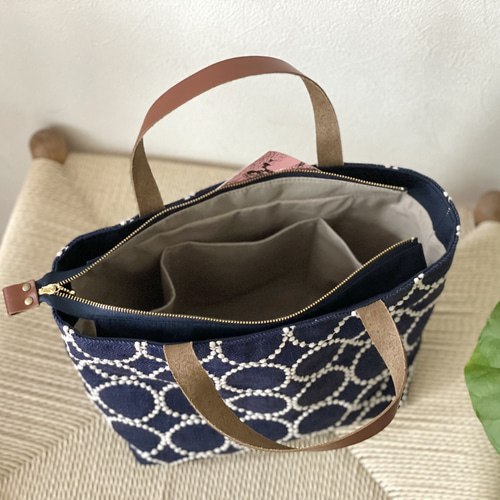 ⚮̈ミナペルホネン tambourine navy かくれんぼトート トートバッグ