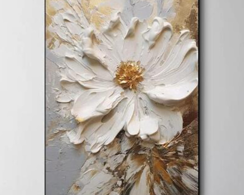 キャンバスアート テクスチャーアート 花 油絵 抽象画 モダン モダン