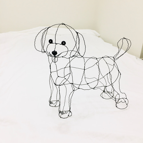 ワイヤーアート 犬 トイプードル 立体・オブジェ 玄米おむすび 通販