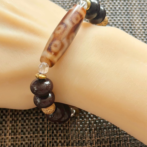 特別出品 開光 九眼天珠×三眼天珠 ブレスレット dzi ＊ ΚΑйON ＊ 通販