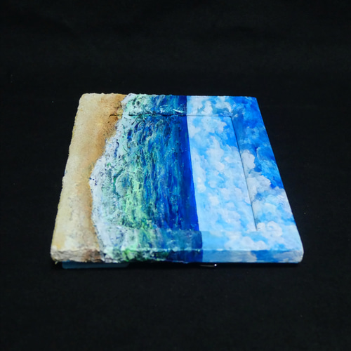 油絵 油彩 油彩画 絵 絵画 【海の砂浜】ミニ絵画 絵画 HR 通販