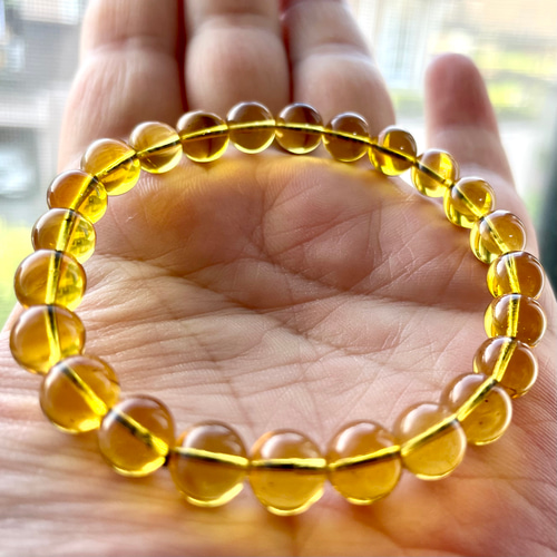 送料無料】 天然石 ブルーアンバー アンバー 琥珀 ブレスレット