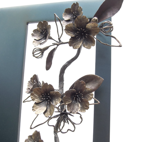 鉄の彫刻 カセキの時間「BOX-桜」 OKP-162 立体・オブジェ アート