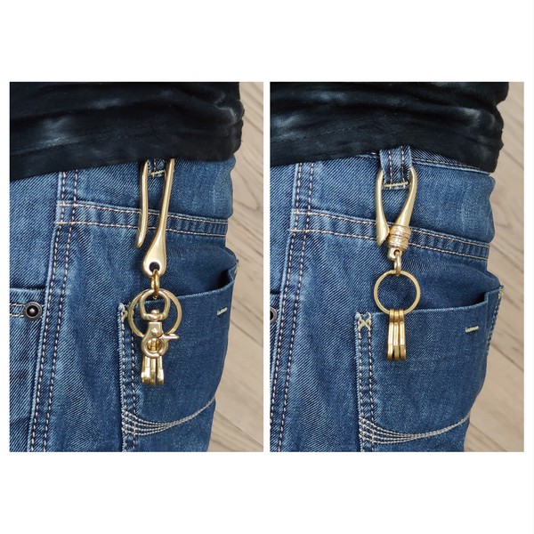 ブラスキーホルダー 真鍮製 経年変化 オールド ヴィンテージ