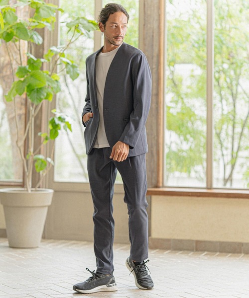 mj9515- ストレッチノーカラージャケット（ノーカラージャケット