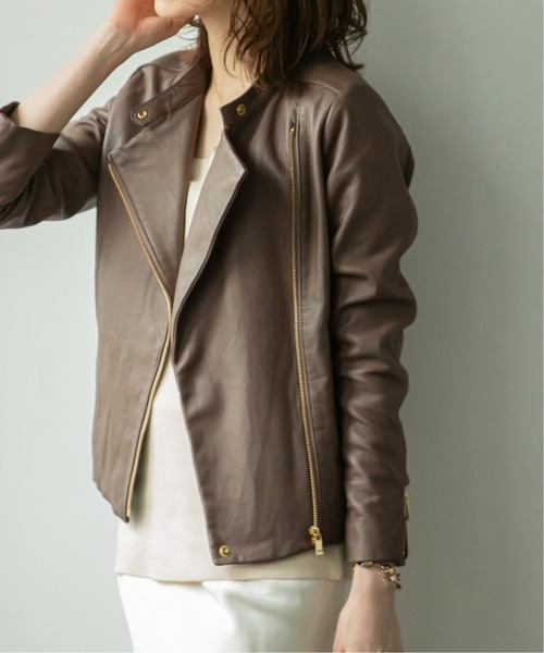 Noble（ノーブル）の「《追加》ソフトラムレザーライダースブルゾン