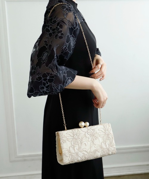 Cupid Heart】結婚式バッグ 刺繍レースクラッチバッグ（クラッチバッグ