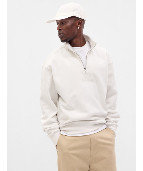 セール】GAP アーチロゴ ハーフジップスウェット・トレーナー(ユニ