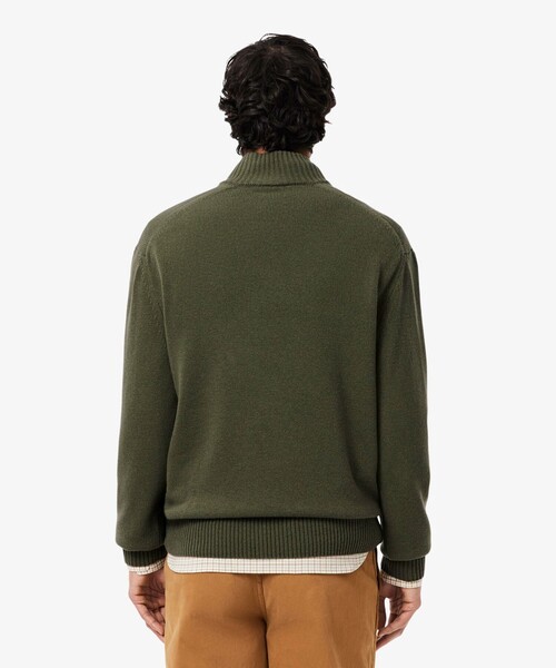 ハイネックハーフジップ ウールニットセーター（ニット/セーター