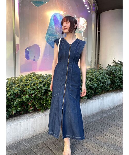 LAGUNAMOON（ラグナムーン）の「フレアスリーブデニムワンピース