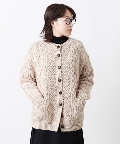 セール】メリノウール ハンドニット手編みカーディガン（カーディガン