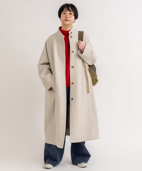 yuni（ユニ ）の「Wool/super100 wide stand collar コート（その他
