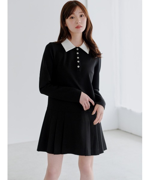 セール】衿つきプリーツカットミニワンピース（ワンピース）｜SNIDEL