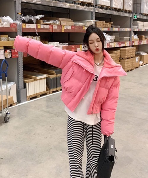 Mayree（メイリー）の「【Mayree】襟ボア ショート丈 中綿ジャケット