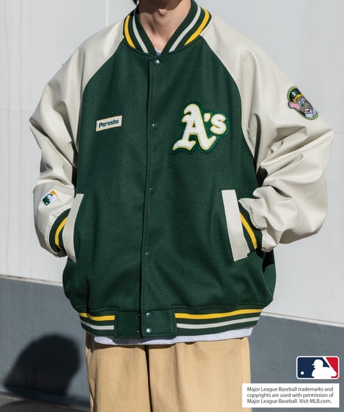 Perushu（ペルーシュ）の「【Perushu×MLB】オーバーサイズスタジャン