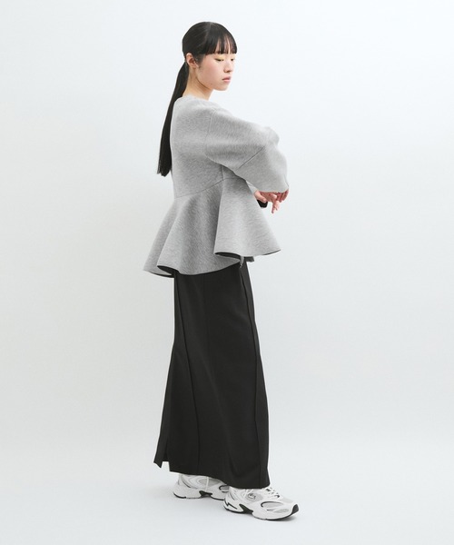 洗える】エッグブローチ付きペプラムカーディガン（カーディガン