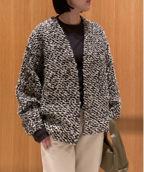 Mila Owen（ミラオーウェン）の「ミックスツイードニットカーディガン