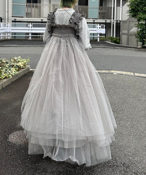 PERNA（ペルナ）の「チュールギャザーキャミワンピース（ワンピース