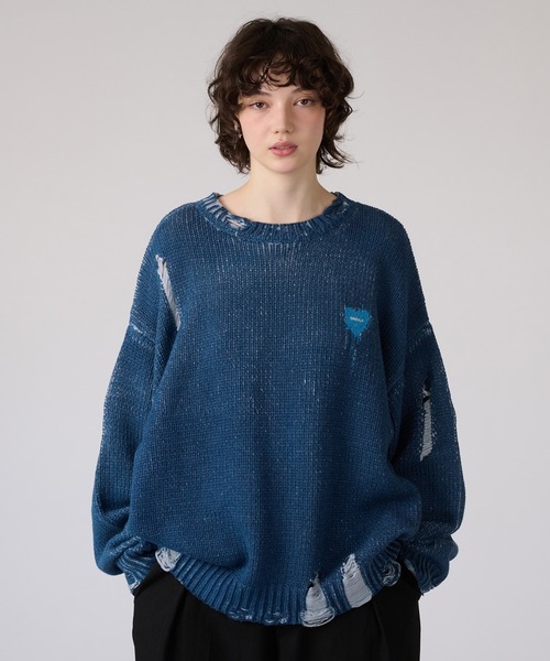 VINTAGE LIKE DAMAGE KNIT / ヴィンテージライクダメージニット