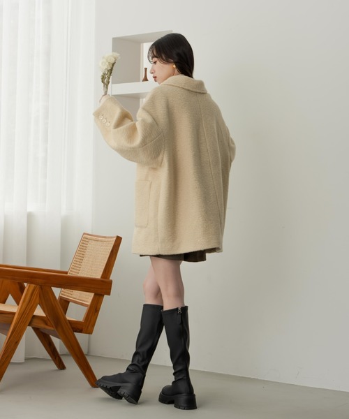 hinari（ヒナリ）の「ステンカラーシャギーミドルコート（その他