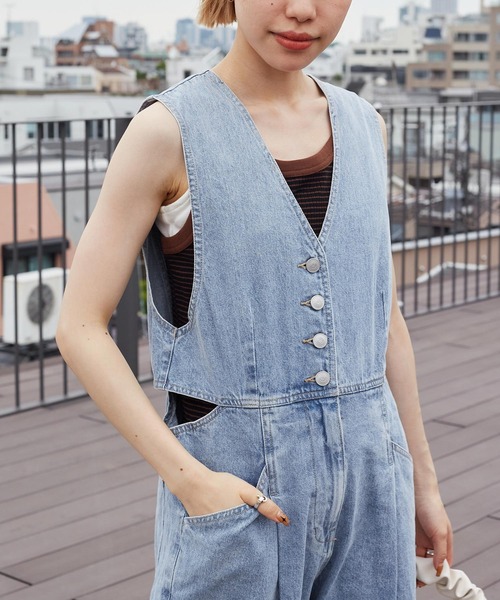 w closet（ダブルクローゼット）の「インディゴデニムオールインワン