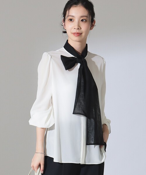 Demi-Luxe BEAMS（デミルクス ビームス）の「シアー ボウタイブラウス