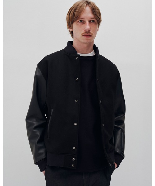 SOPHNET.（ソフネット）の「LEATHER SLEEVE VARSITY JACKET