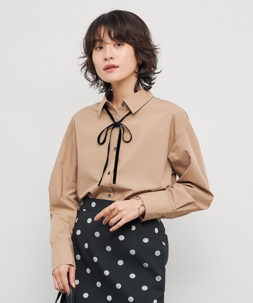 セール】ウォッシャブルリボン付きシャツ（シャツ/ブラウス