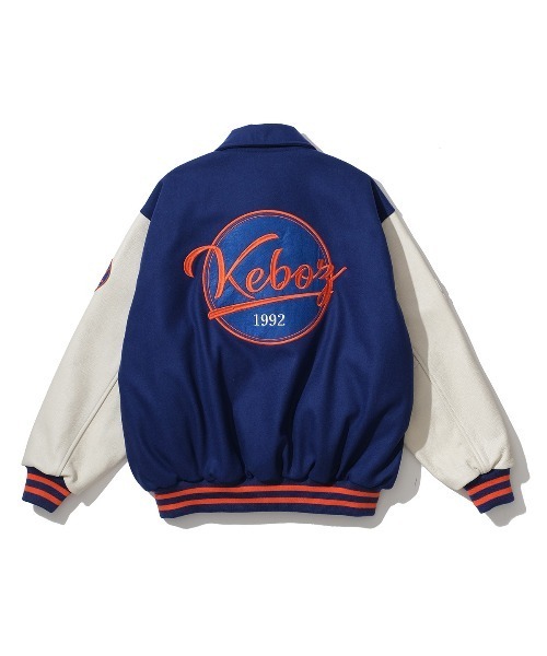 KEBOZ（ケボズ）の「MELTON & LEATHER VARSITY JACKET（スタジャン