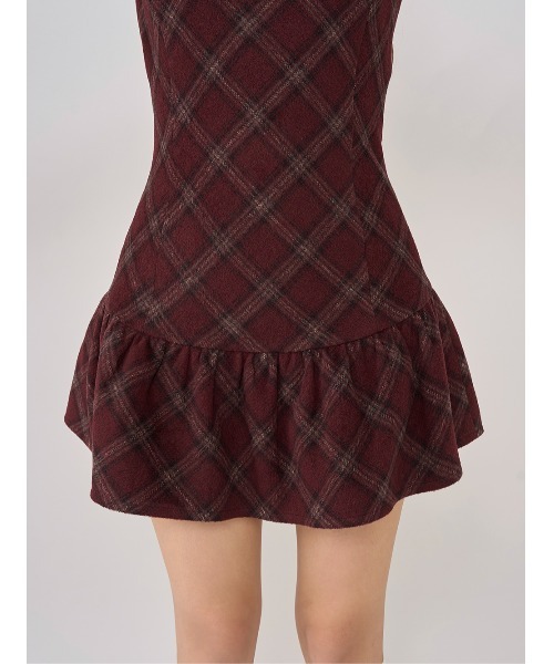 Darich（ダーリッチ）の「タータンチェックノースリミニワンピース