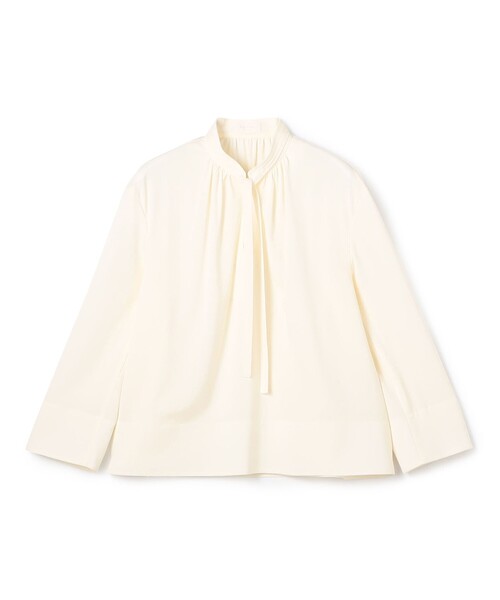 2-wayストレッチ タイ付きスタンドカラーブラウス（シャツ/ブラウス